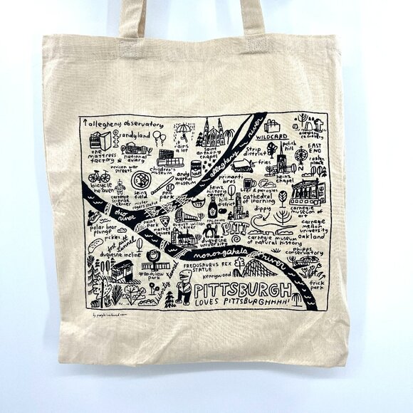 Pittsburgh by Purple I've Loved Canvas Tote Bag 15"x16" - Picture 1 of 3